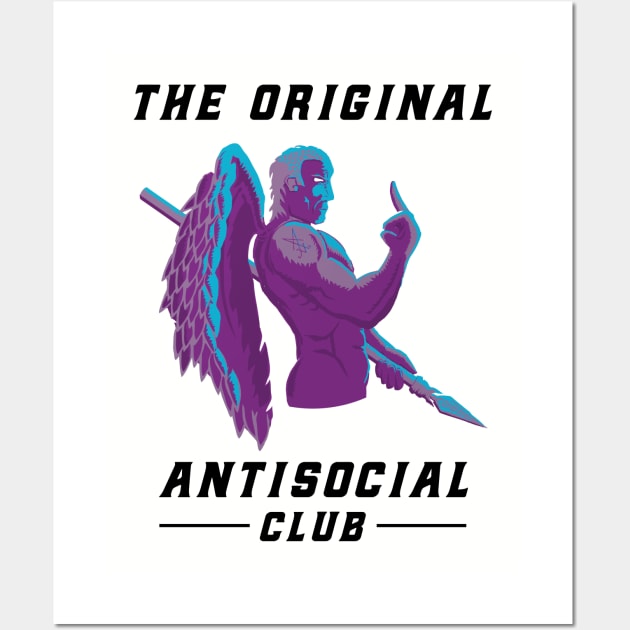 The Original Antisocial Club Lucifer Antisocial Angel Wall Art by atomguy